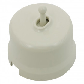 BIRONI Лизетта Пластик Слоновая кость Выключатель проходной 1-кл (тумблерный)