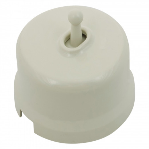 Пластик Слоновая кость Выключатель 1-кл. проходной (тумблерный)
