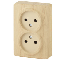 ЭРА Розетка Эксперт 11-2202-11 двойная 2х2P 16A-250В IP20 ОУ сосна