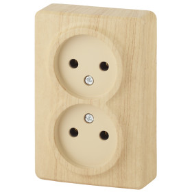 ЭРА Розетка Эксперт 11-2202-11 двойная 2х2P 16A-250В IP20 ОУ сосна