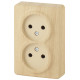 Розетка ЭРА Эксперт 11-2202-11 двойная 2х2P 16A-250В IP20 ОУ сосна