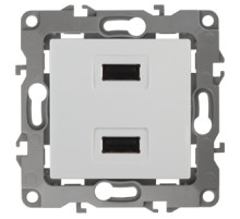 ЭРА 12-4110-01 Устройство зарядное USB, 230В/5В-2100мА, IP20, Эра12, белый (6/60/1440)