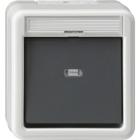 Gira Кнопочный выключатель с полем для надписи IP44