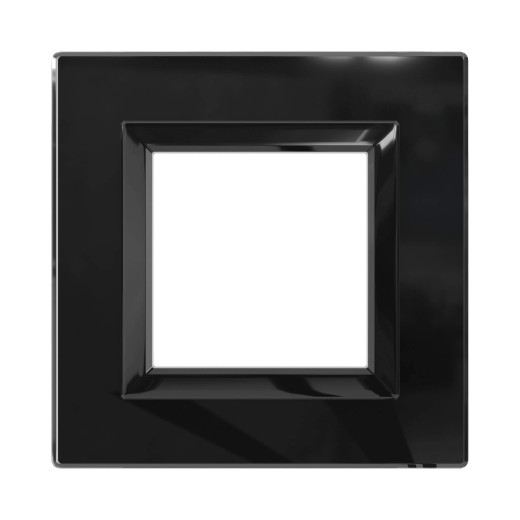Рамка из натурального стекла 1 пост (2 мод.), Avanti, черная