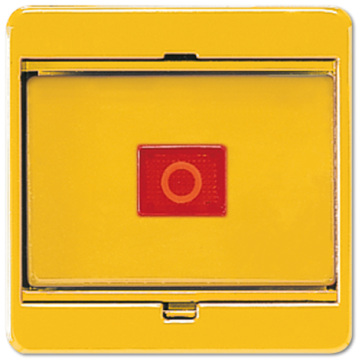 Клавиша с стеклянной пластиной для выключателей и кнопок, желтая