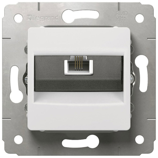 Розетка телефонная RJ11 - Legrand Valena - белый