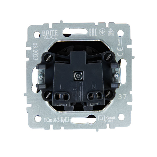 BRITE Роз. без з/к с з/ш 10А РСш10-2-БрШ шамп. IEK