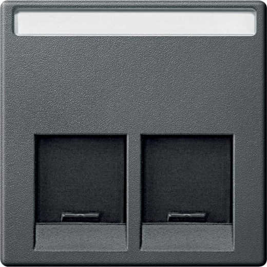 MERTEN ЦЕНТР.ПЛАТА д/розеток с разъемом RJ45 2 поста, АНТРАЦИТ, SM