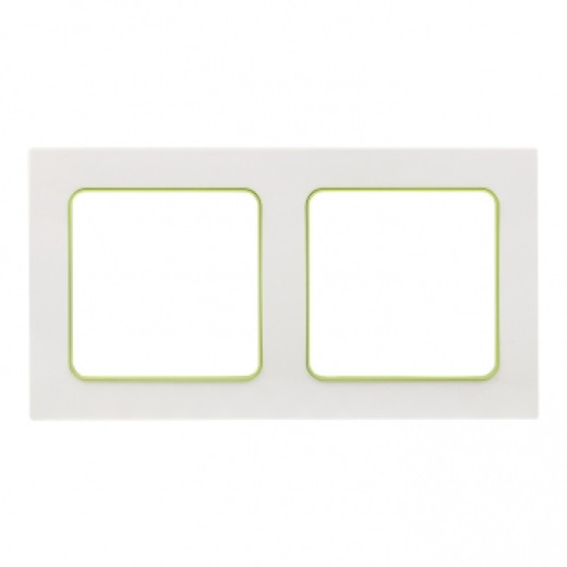 Стокгольм Рамка 2-местная белая с линией цвета зеленый EKF PROxima
