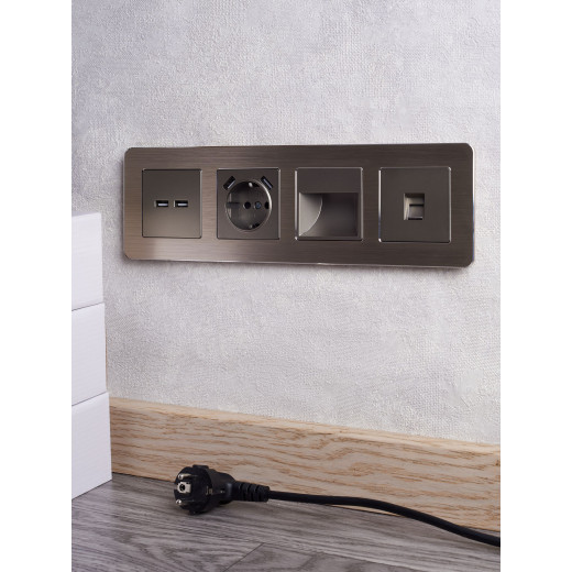 BRITE Роз. USB A+A 3,1А РЮ10-1-БрШ шамп. IEK