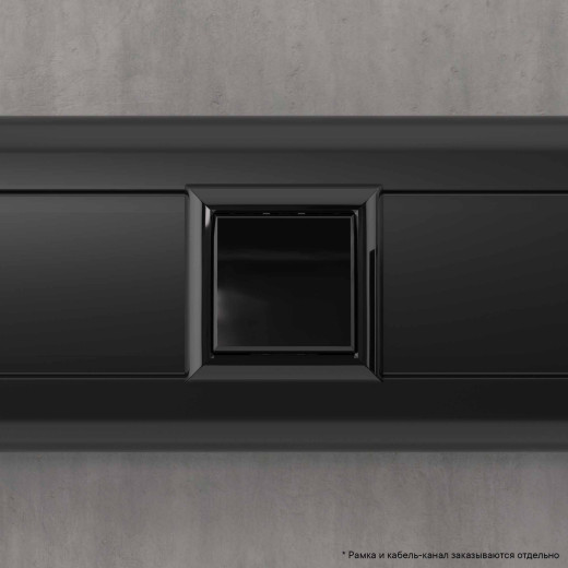 Кнопка одноклавишная модульная, Avanti, черный квадрат, 2 модуля