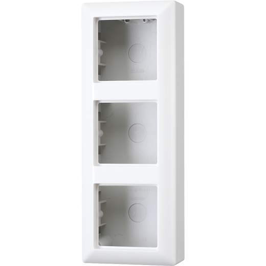 Рамка для вертикальной и горизонтальной установки, 3 поста, накладной монтаж, дюропласт, белый, AS500