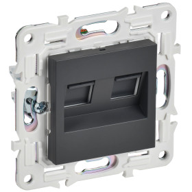 IEK SKANDY Титан Розетка компьютерная двойная RJ45 кат.5E SK-K03T