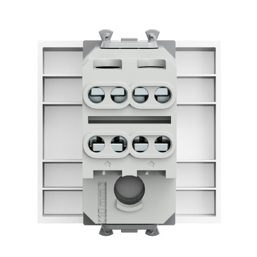 Выключатель двухполюсный одноклавишный модульный, Avanti, белое  облако, 2 модуля