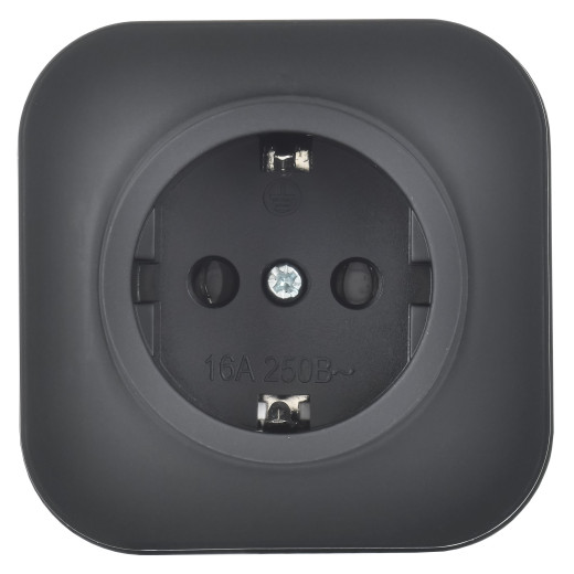 GLORY Роз. с з/к без з/ш о/у 16А РС20-3-ХЧм черн. м. IEK