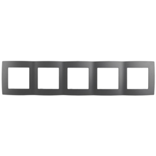 12-5005-12 ЭРА Рамка на 5 постов, Эра12, графит (10/100/1600)