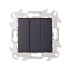 Simon 24 Графит Трехклавишный выключатель