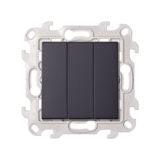 Трехклавишный выключатель, графит