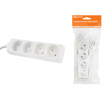 TDM Удлинитель бытовой  У4  4 гнезда, 3метра, без заземления, ПВС 2х0,75мм2  10А/250В