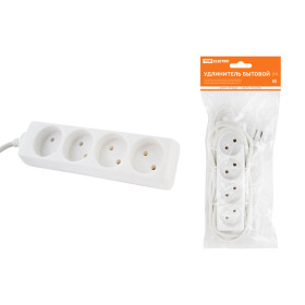TDM Удлинитель бытовой  У4  4 гнезда, 3метра, без заземления, ПВС 2х0,75мм2  10А/250В