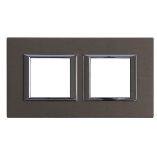 Рамка 2х2П 71мм горизонтальная Бронза Axolute