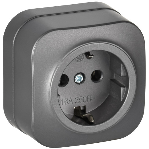 GLORY Роз. с з/к без з/ш о/у 16А РС20-3-ХСм сталь м. IEK