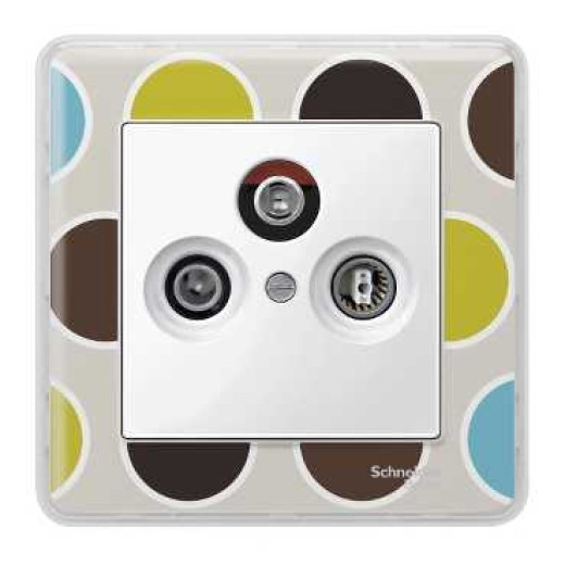 MERTEN ЦЕНТР.ПЛАТА двойной/тройной антенной розетки TV+FM+SAT, ПОЛ.БЕЛЫЙ, SM