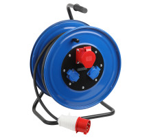 ЭРА Удлинитель силовой IND380-RM-3e-5x2,5-50m-IP44 380В на катушке 3 розетки 1xCEE 5P/2xSCHUKO 50м КГ 5х2,5 32А IP44