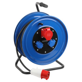 ЭРА Удлинитель силовой IND380-RM-3e-5x2,5-50m-IP44 380В на катушке 3 розетки 1xCEE 5P/2xSCHUKO 50м КГ 5х2,5 32А IP44