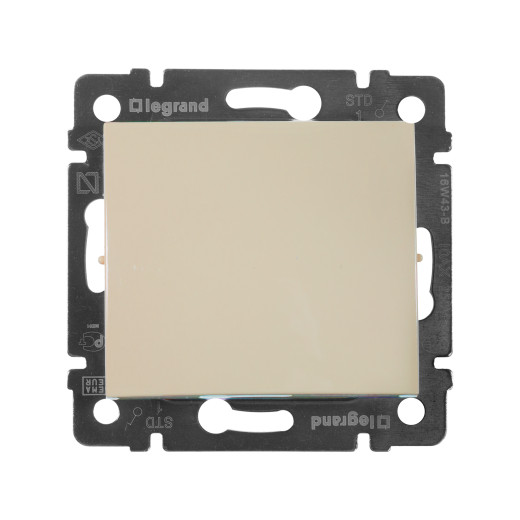 Выключатель одноклавишный - Legrand Valena - 10А 250В схема 1 безвинтовые зажимы - слоновая кость