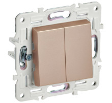 IEK SKANDY Песочный Выключатель 2-клавишный 10А SK-V04Sa