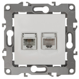 ЭРА Розетка Серия 12 12-3109-01 комбинированная RJ45+RJ11 IP20 белый