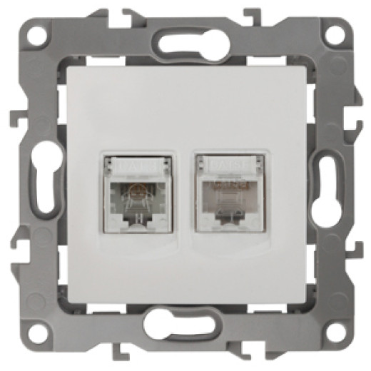 Розетка ЭРА Серия 12 12-3109-01 комбинированная RJ45+RJ11 IP20 белый