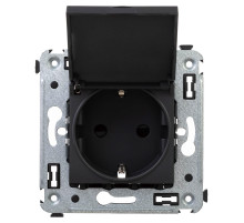 DKC Avanti Розетка с крышкой в стену, 2P+E, с з/ш, 