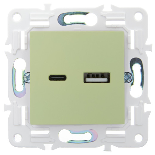 SKANDY Роз. USB A+C 3,1А SK-R14M мятн. IEK