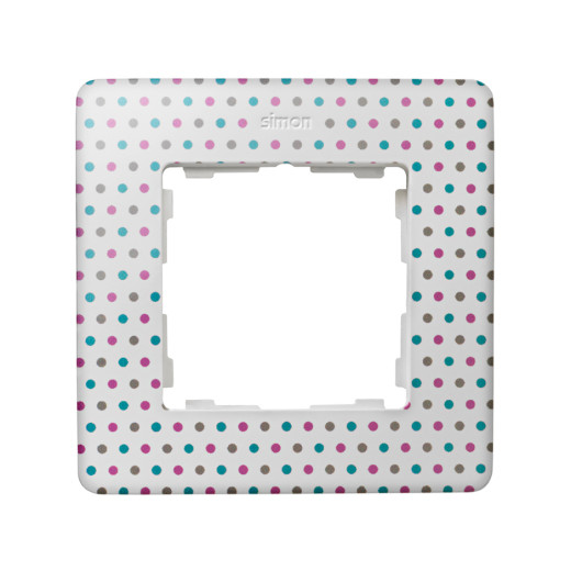 Simon 82 Detail Рамка 1 пост, белый, горошек