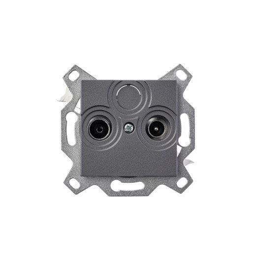 Розетка TV-R ABB Levit проходная 7дБ сталь