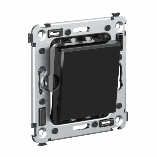 Инвертор одноклавишный в стену, Avanti, черный квадрат