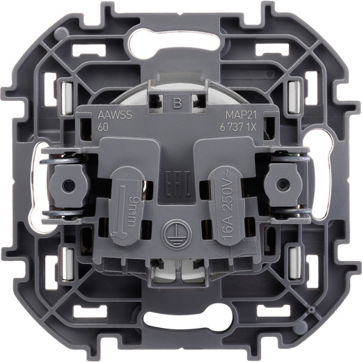 Розетка без заземления - Legrand/Daccord Inspiria - без шторок 16А 250В винтовые зажимы - алюминий