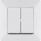 Valena LIFE.Переключатель двухклавишный 10А 250В с лицевой панелью.Безвинтовые зажимы.Белый
