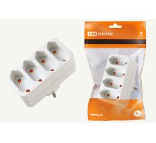 TDM Блок на 4 гнезда 2П 2,5 А 250 B под плоскую вилку белый