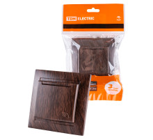 TDM Розетка 2П+З 16А 250В IP44 с крышкой венге 