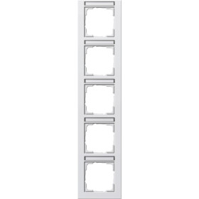 Gira E2 Белый матовый Рамка 5-ая вертикальная с полем для надписи