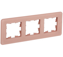 IEK BRITE DECOR Дымчатый матовый стекло скругл.угол Рамка 3-мест. РУ-3-2-Бр RE