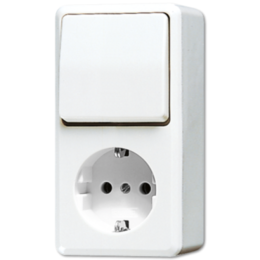 Штепсельная розетка SCHUKO для накладного монтажа с универсальным выключателем
