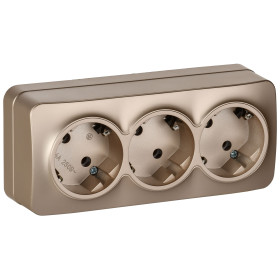 IEK GLORY Роз. 3-я с з/к без з/ш о/у 16А РС23-3-ХШм шамп. м.