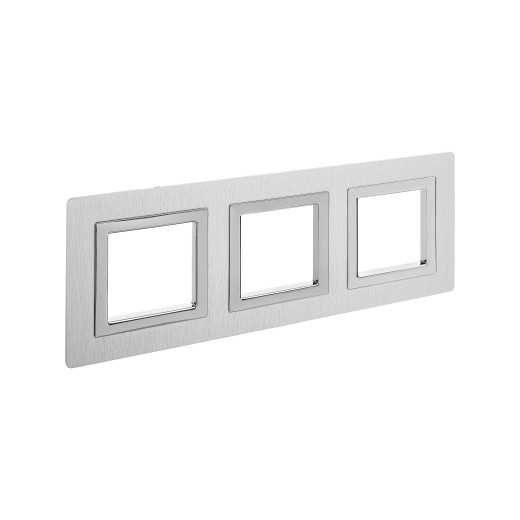 Рамка из алюминия 3 поста (6 мод.), Avanti, серая