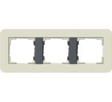 Gira E3 Песочный/Антрацит Рамка 3-ая