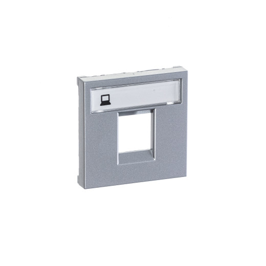 Накладка для 1-го суппорта/разъёма типа 2017... и/или 2018..., 2-модульная, серия Zenit, цвет серебристый