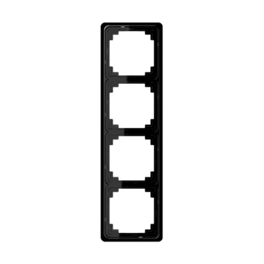 Рамка для вертикальной и горизонтальной установки, 4-кратная, черная